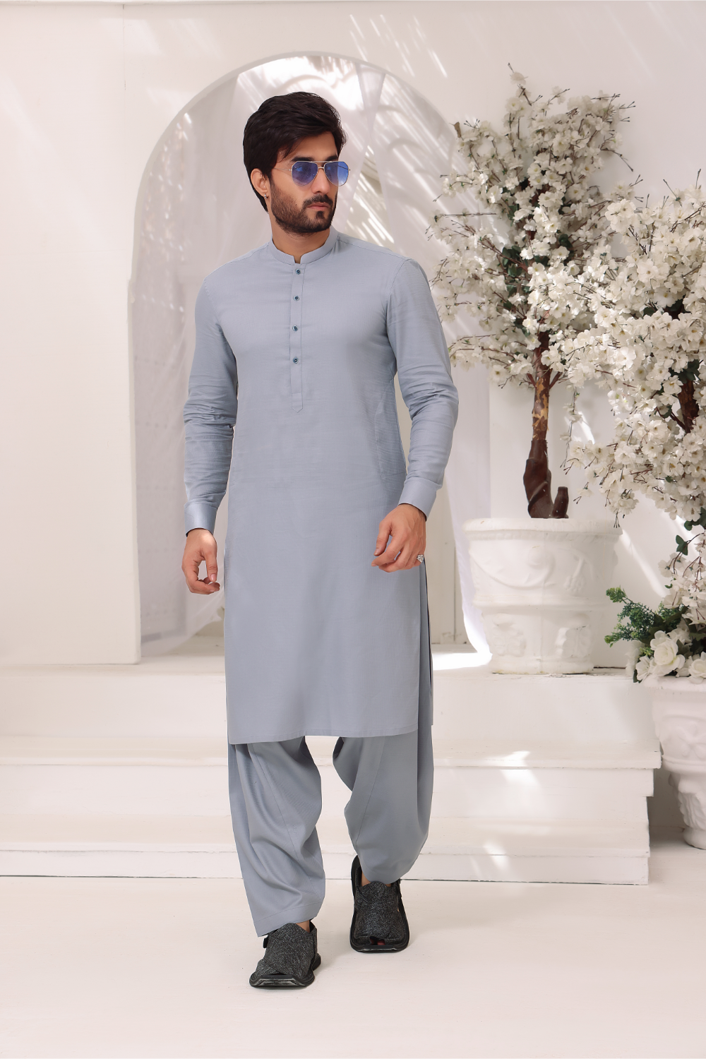 Comfort Grey Cotton Shalwar Kameez