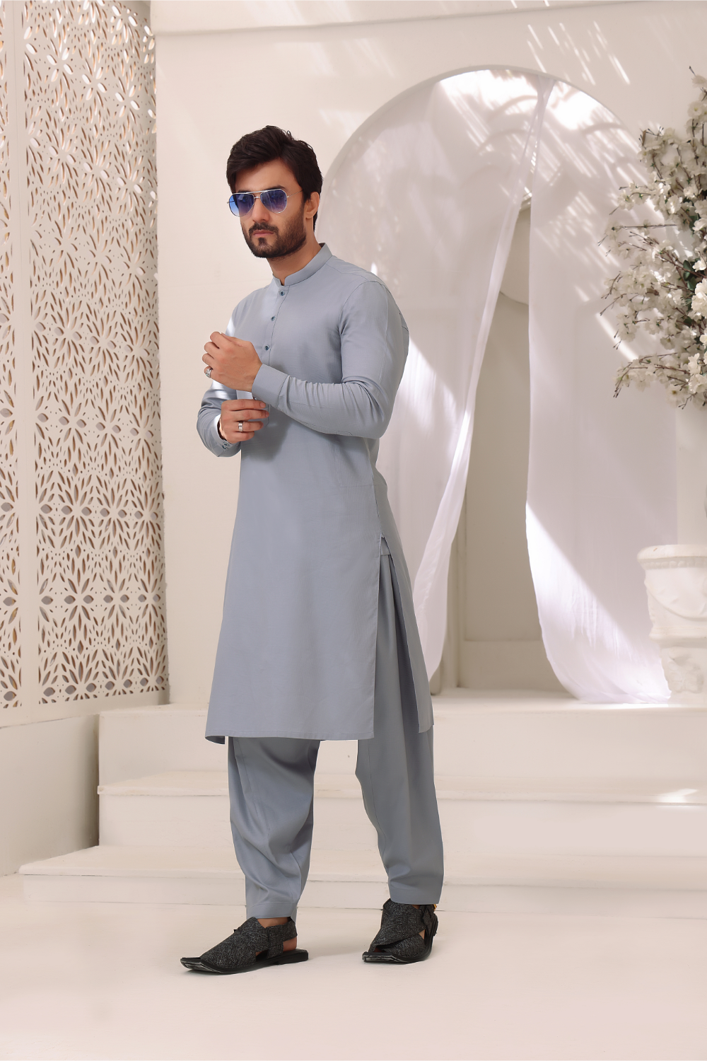 Comfort Grey Cotton Shalwar Kameez