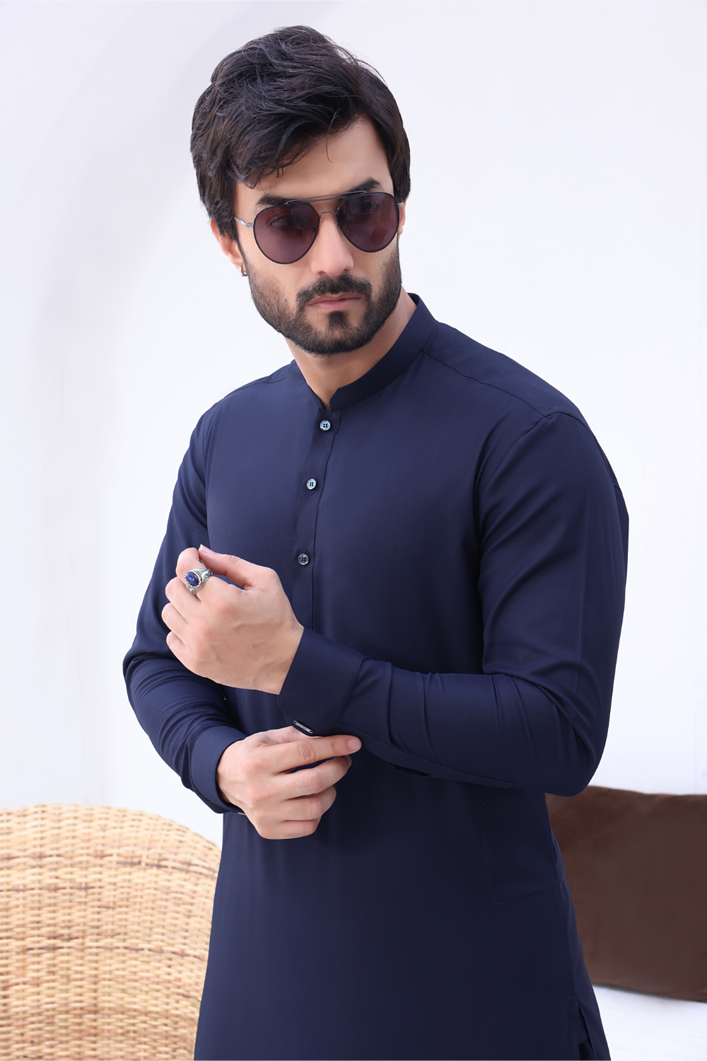 Egyptian Blue Kameez Shalwar