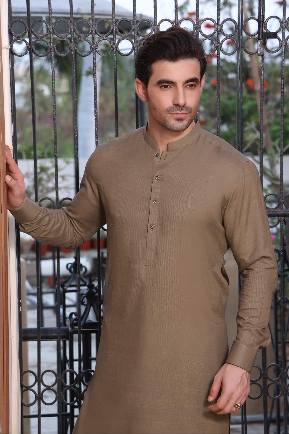 Copper Brown Two-Toned Kameez Shalwar