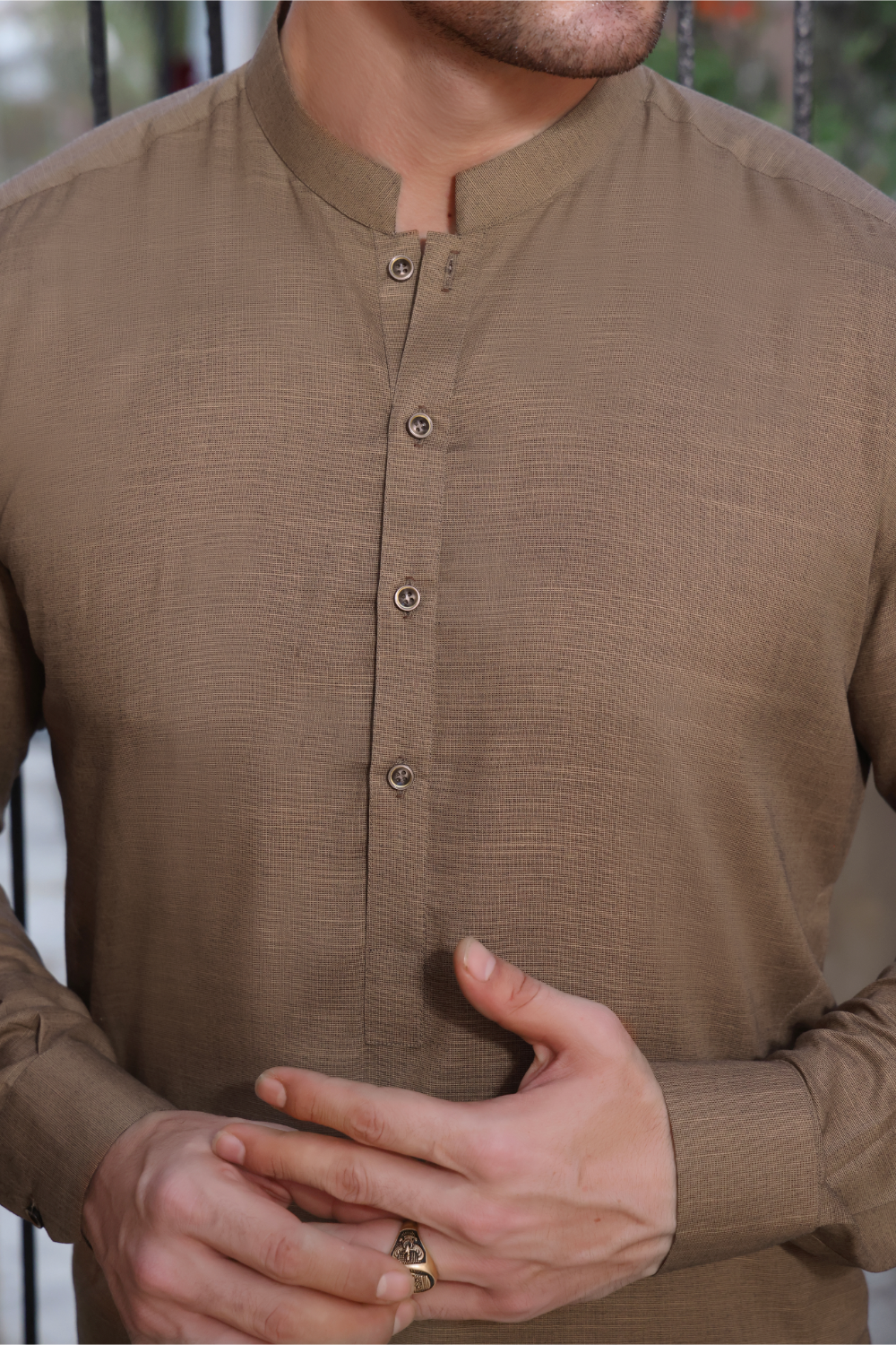 Copper Brown Two-Toned Kameez Shalwar