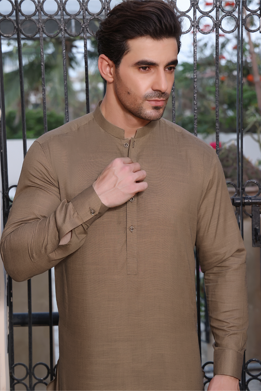 Copper Brown Two-Toned Kameez Shalwar