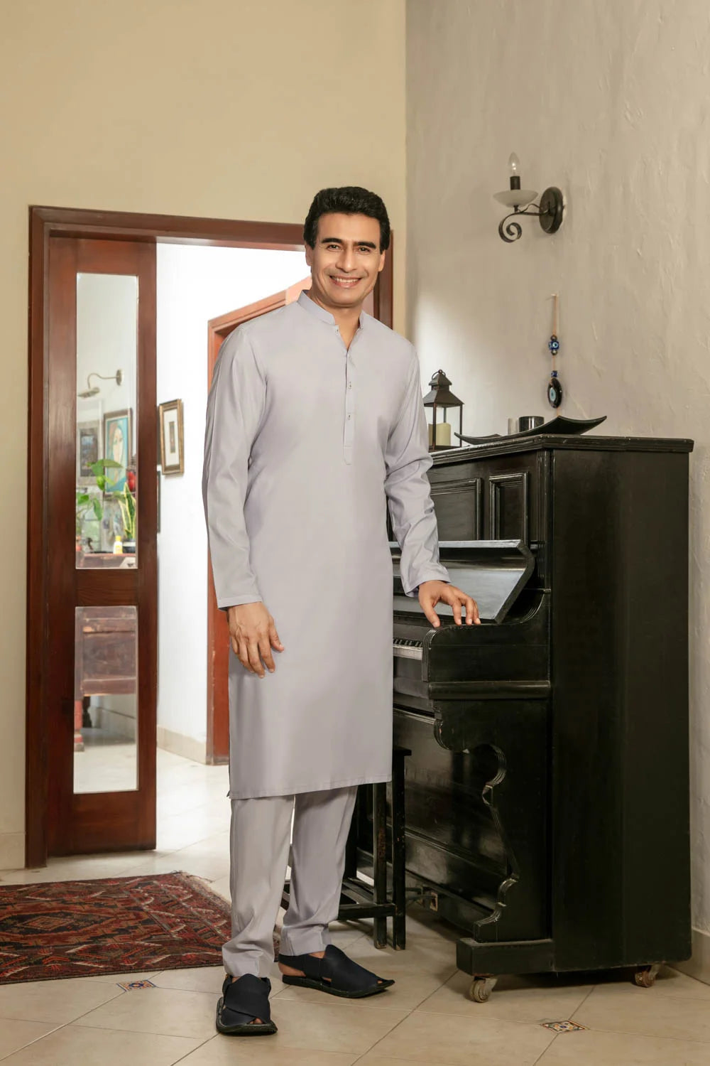 Misty Lilac Blended Kurta Pajama