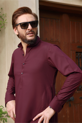 Maroon Blended Kameez Shalwar