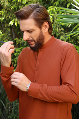 Copper Rust Blended Kameez Shalwar