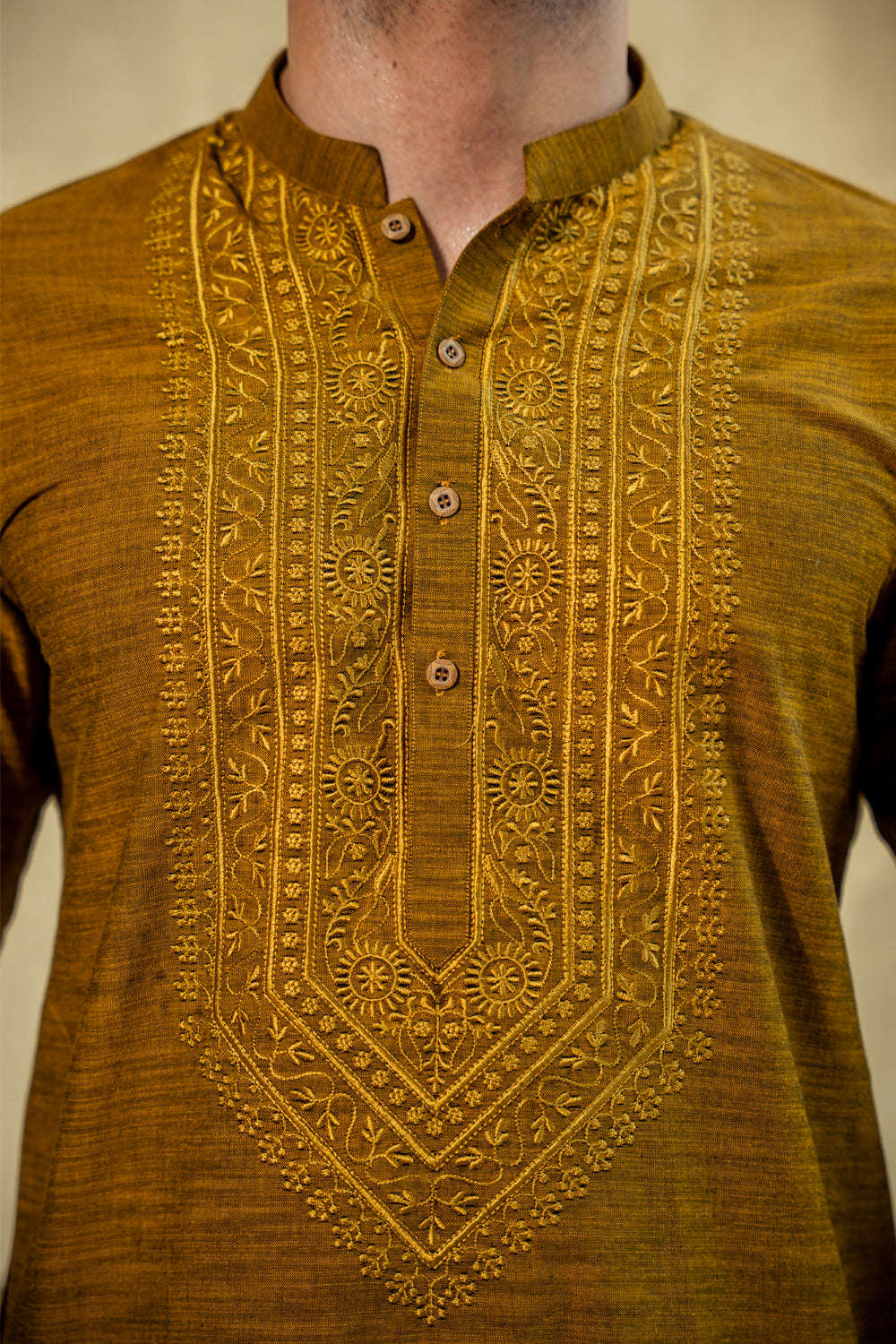 Yellow Embroidered Kurta Pajama