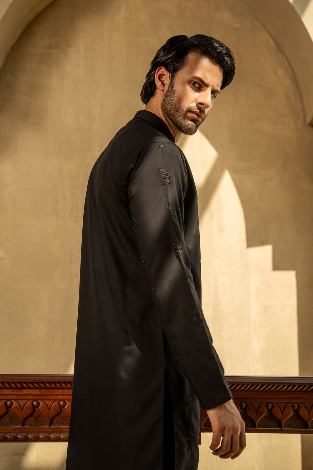 Black Embroidered Kurta Pajama