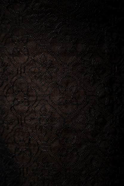 Coal Black Schiffli Kurta Pajama