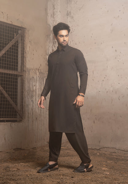 MILITARY OLIVE WASH N WEAR KAMEEZ SHALWAAR