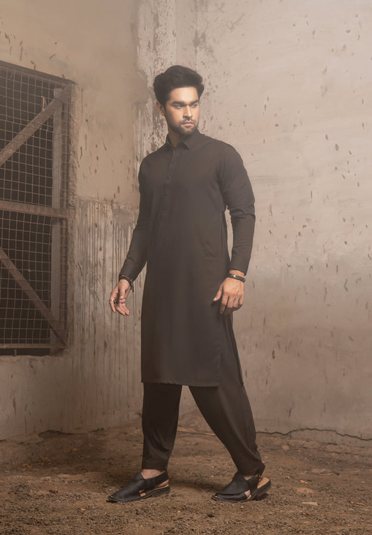 MILITARY OLIVE WASH N WEAR KAMEEZ SHALWAAR