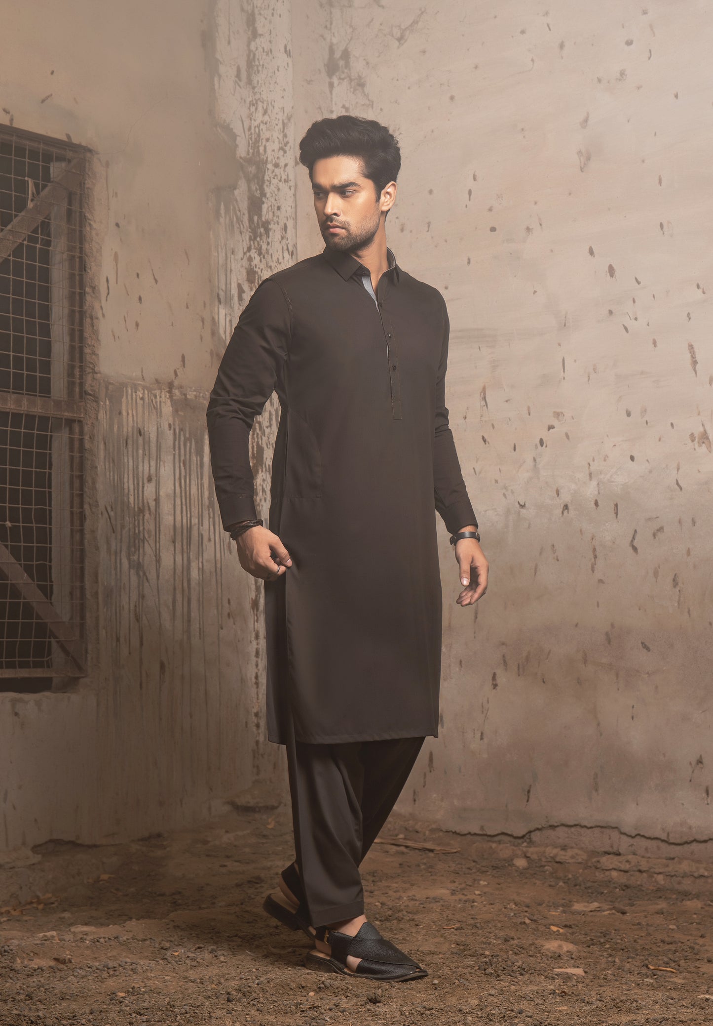 MILITARY OLIVE WASH N WEAR KAMEEZ SHALWAAR