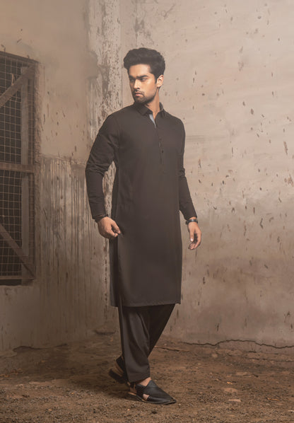 MILITARY OLIVE WASH N WEAR KAMEEZ SHALWAAR