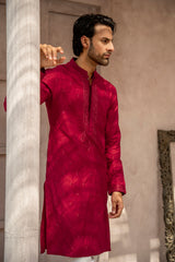 Red Embroidered Kurta Pajama