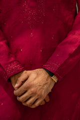 Red Embroidered Kurta Pajama