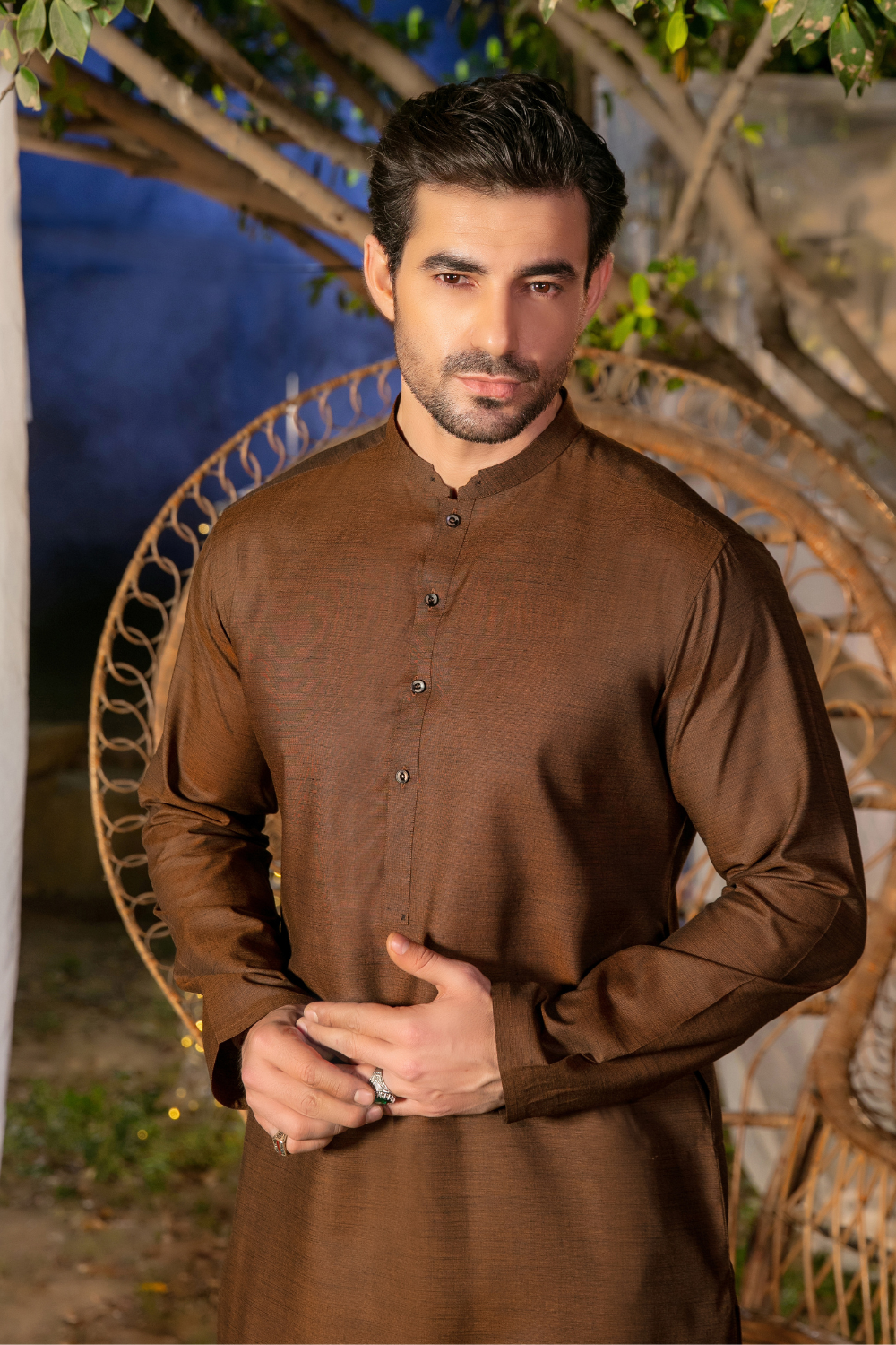 Two Toned Bronze Kurta For Mens