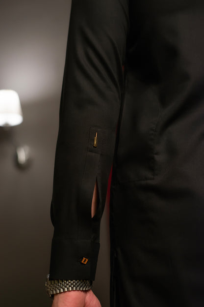 Black Dobby Designer Kameez Shalwar