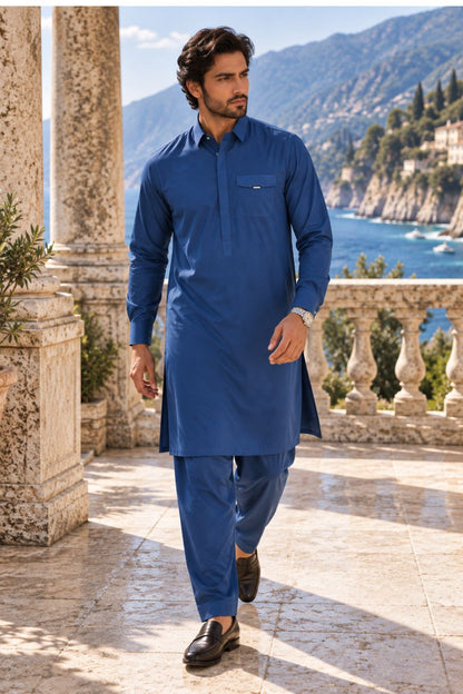 Blue Designer kameez Shalwar