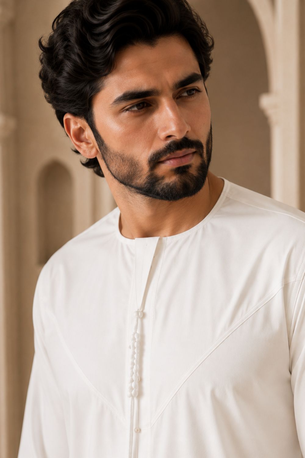 Off-White Emirati Thobe with Tassel
