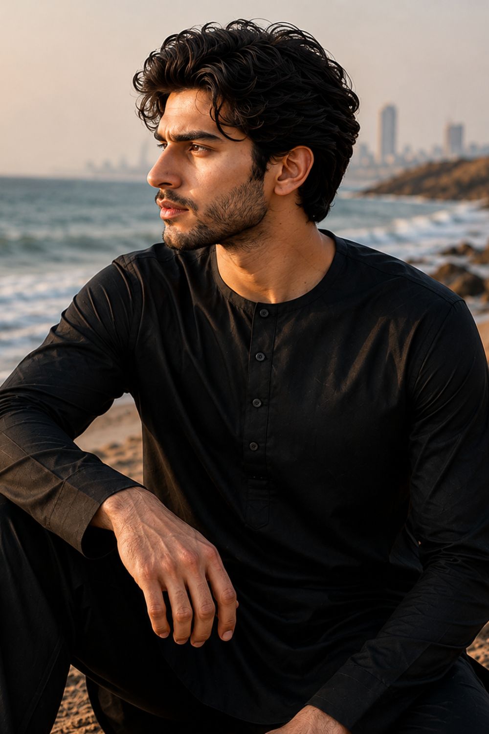 Black Casual Kurta Pajama