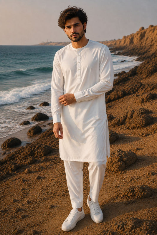 Off-White Casual Kurta Pajama