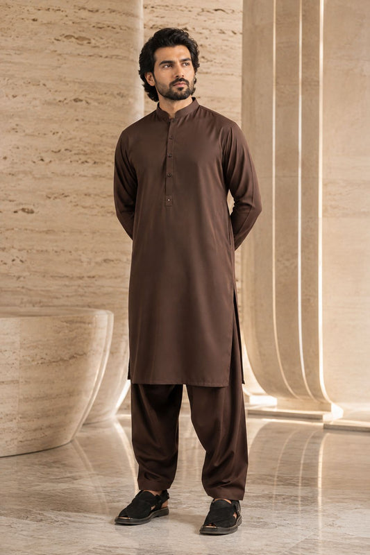 Deep Brown Kameez Shalwar
