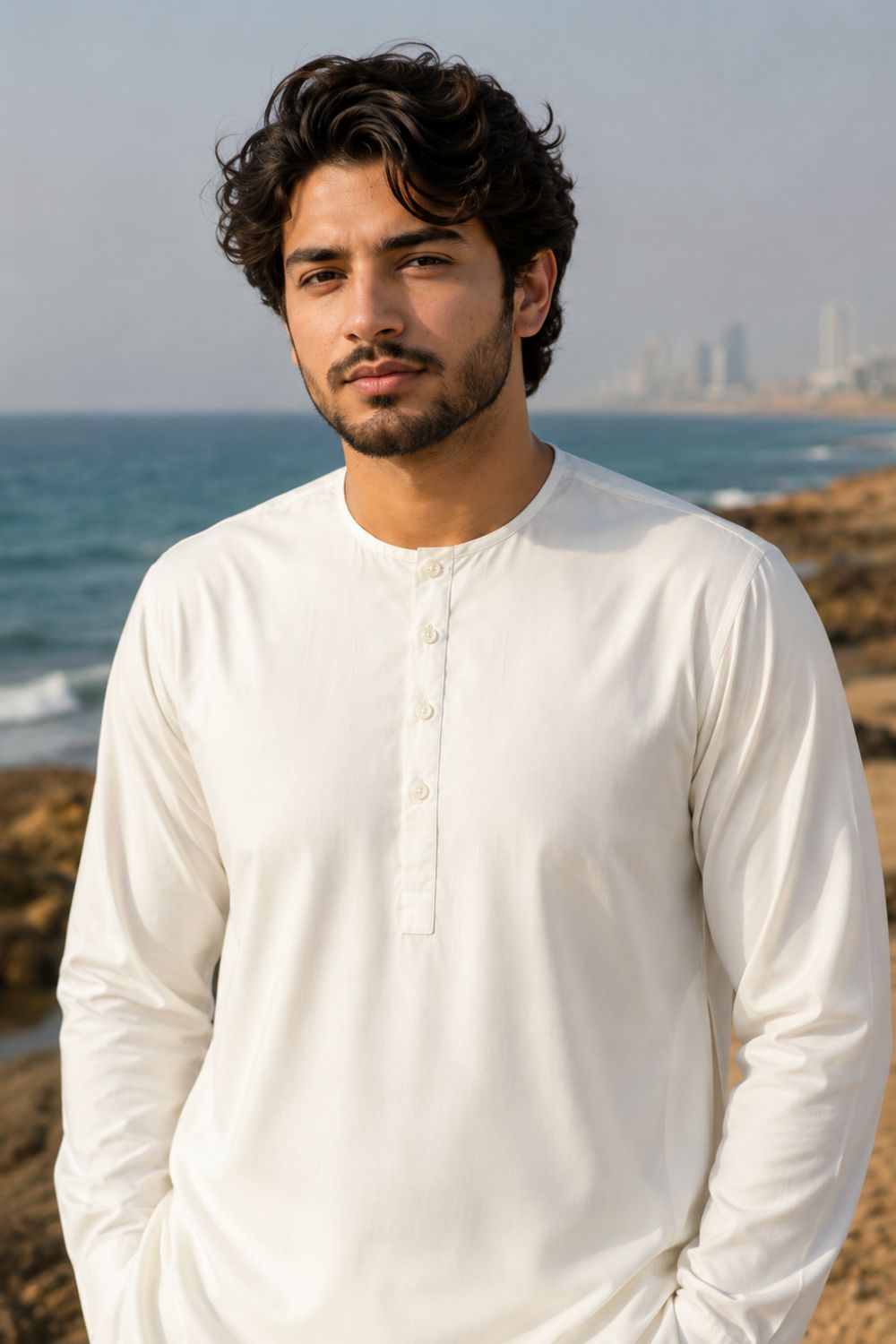 Cream Casual Kurta Pajama