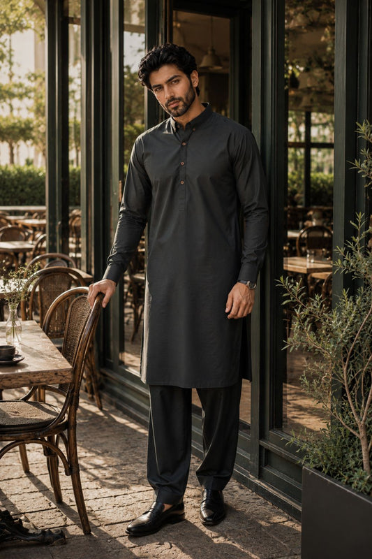 Dark Green Kameez Shalwar