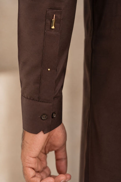 Deep Brown Kameez Shalwar