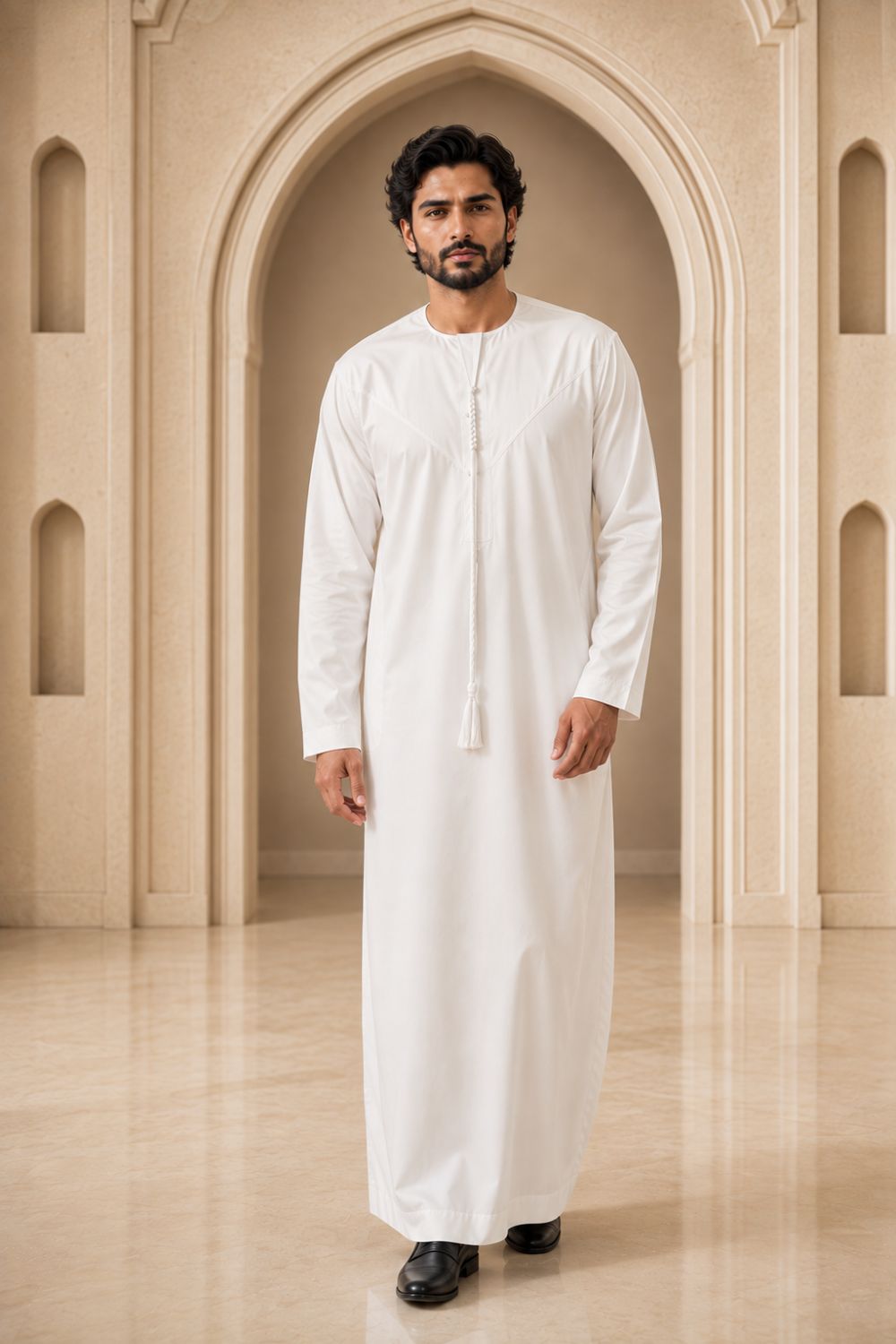 Off-White Emirati Thobe with Tassel