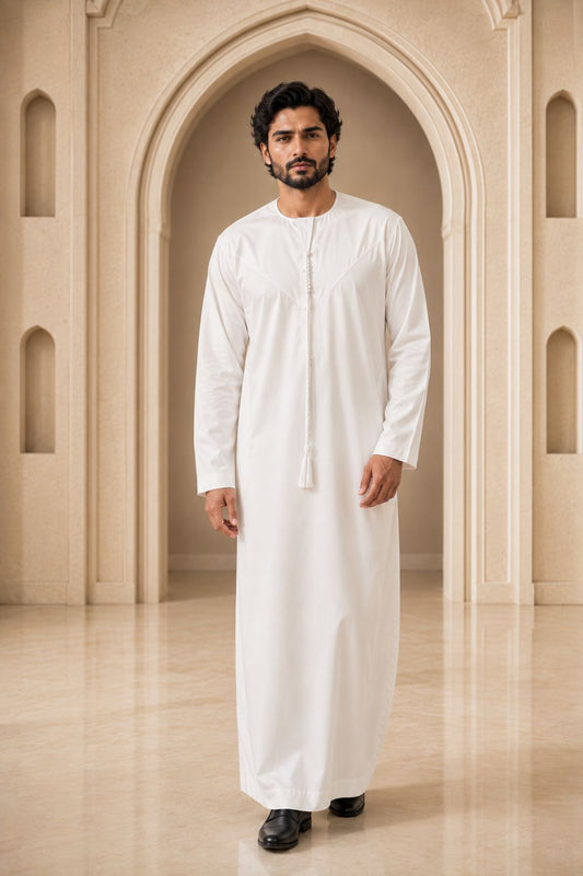 Off-White Emirati Thobe with Tassel