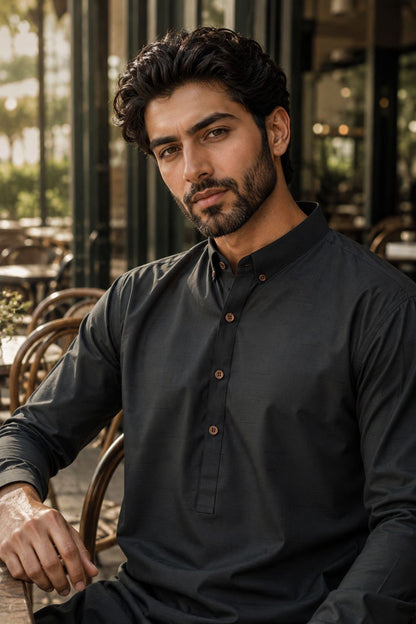 Dark Green Kameez Shalwar