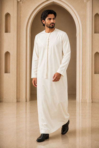 Cream Emirati Thobe with Tassel