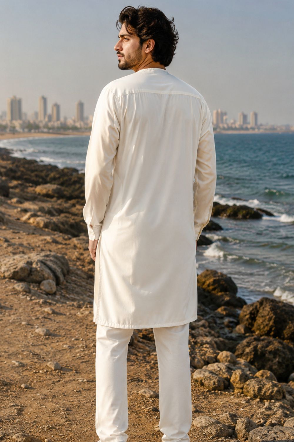 Cream Casual Kurta Pajama
