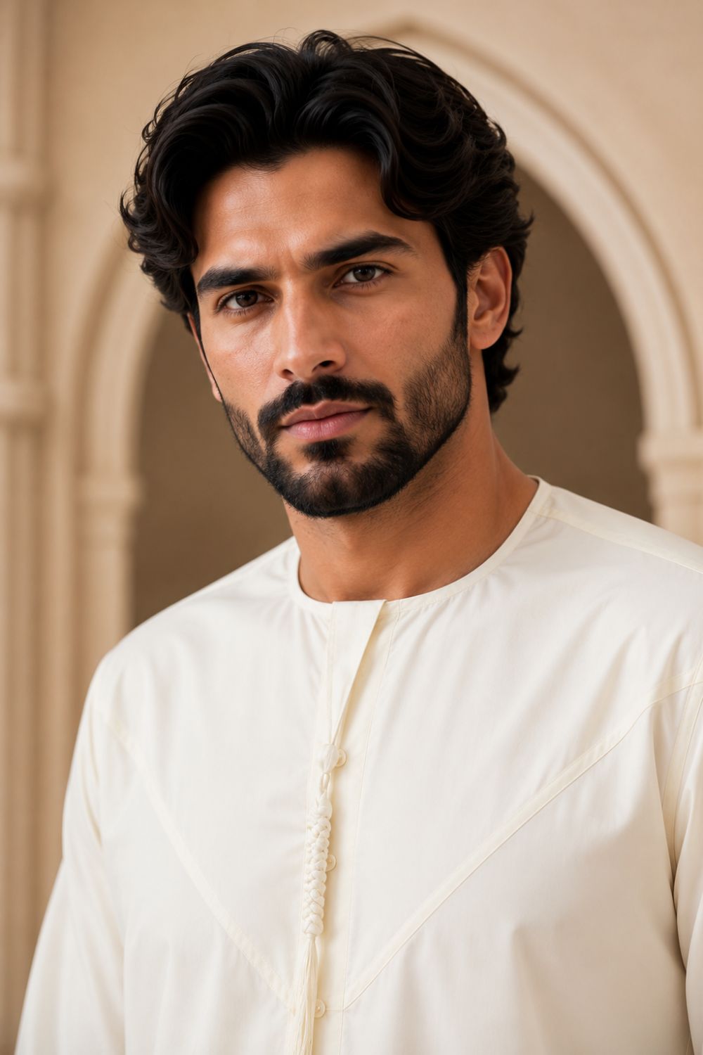 Cream Emirati Thobe with Tassel