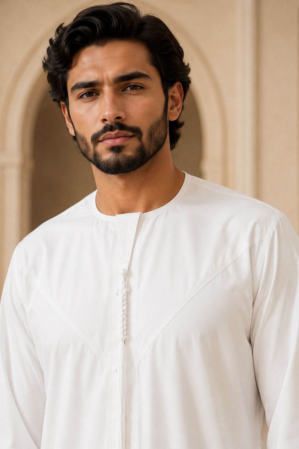 Off-White Emirati Thobe with Tassel