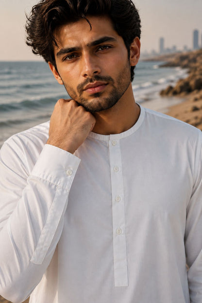 Off-White Casual Kurta Pajama