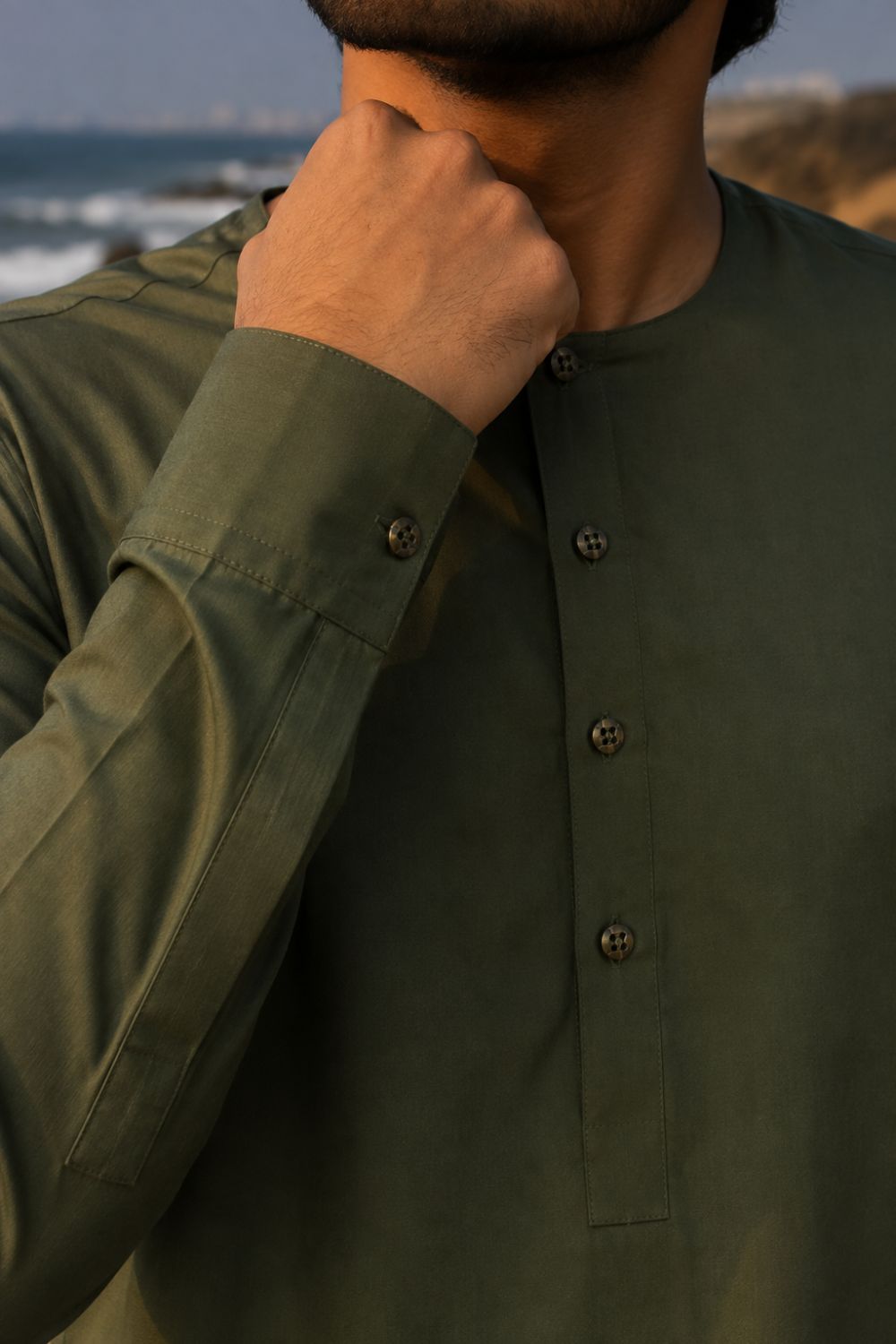 Olive Green Casual Kurta Pajama