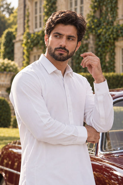 Classic White Kameez Shalwar