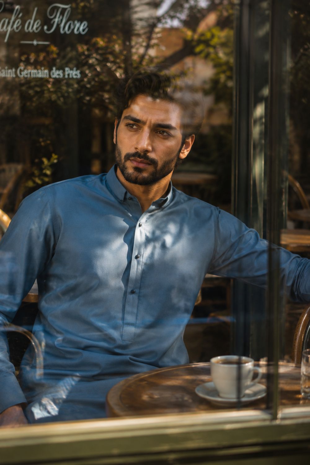 Slate Gray Kameez Shalwar