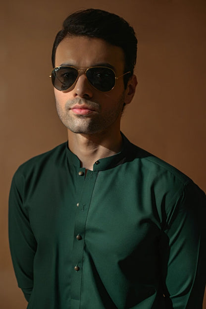 Dark Teal Kameez Shalwar
