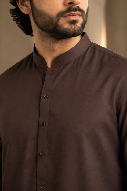 Deep Brown Kameez Shalwar