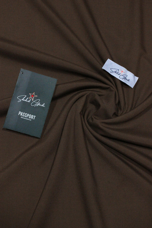 Choco Brown Wash n Wear Unstitched Fabric