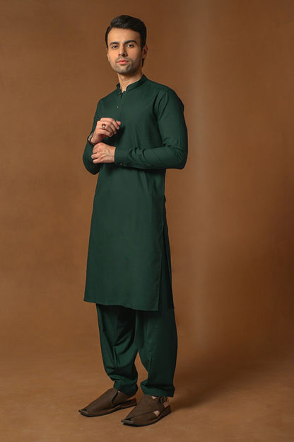 Dark Teal Kameez Shalwar