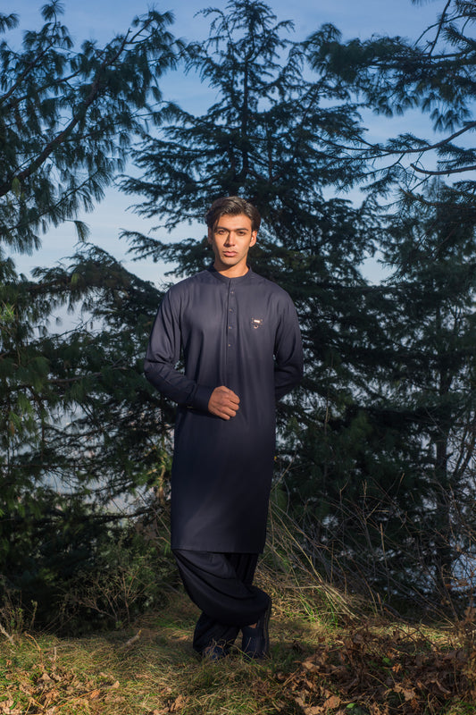 Navy Blue Designer kameez shalwar