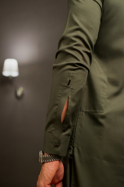 Military Green Kameez Shalwar
