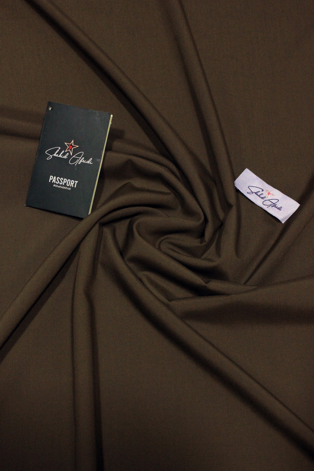 Olive Brown Wash n Wear Unstitched Fabric