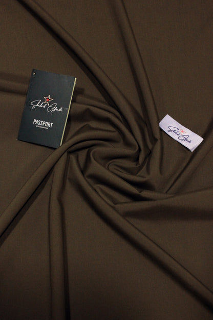 Olive Brown Wash n Wear Unstitched Fabric