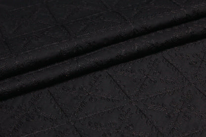 Black Unstitched Chikankari Embroidered Kurta