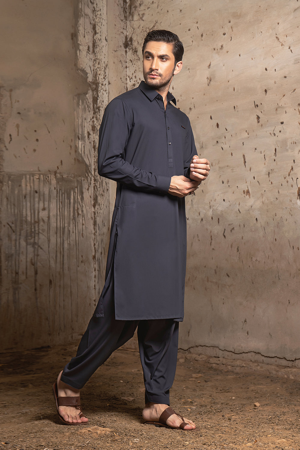 CHARCOAL BLUE KAMEEZ SHALWAR