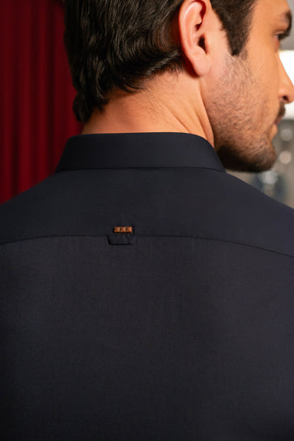 Dark Navy Dobby Designer Kameez Shalwar